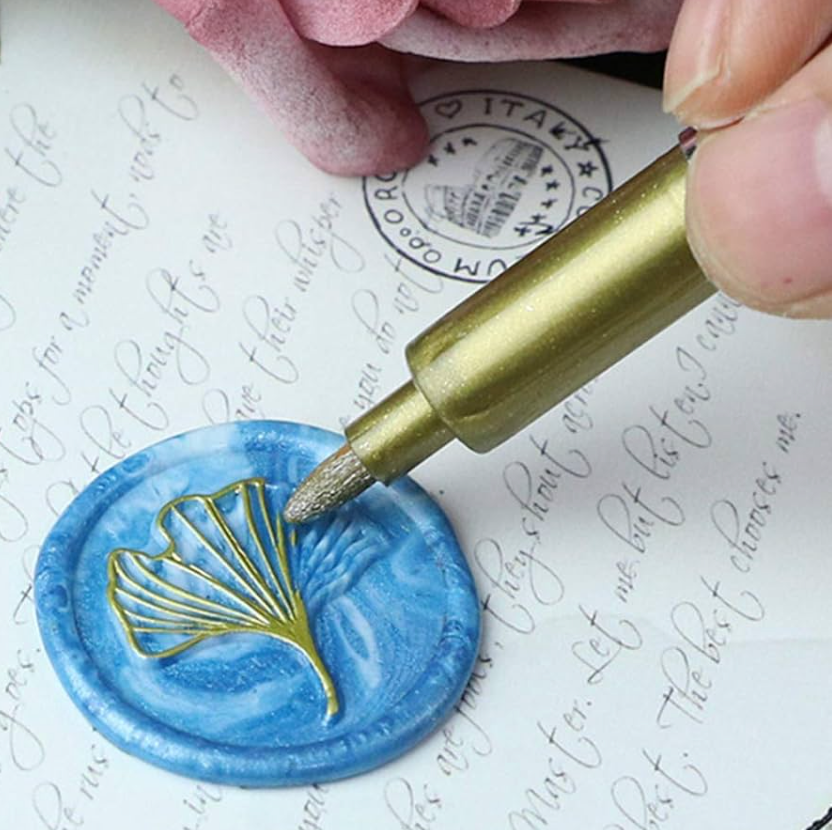 Metallic Colour Paint Marker Pen (Metallic Finish on Wax Seals, Envelope Edges)