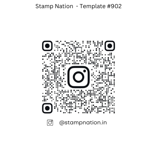 Custom Company / Business Rubber Stamp (Template #902) (Instagram QR Code)