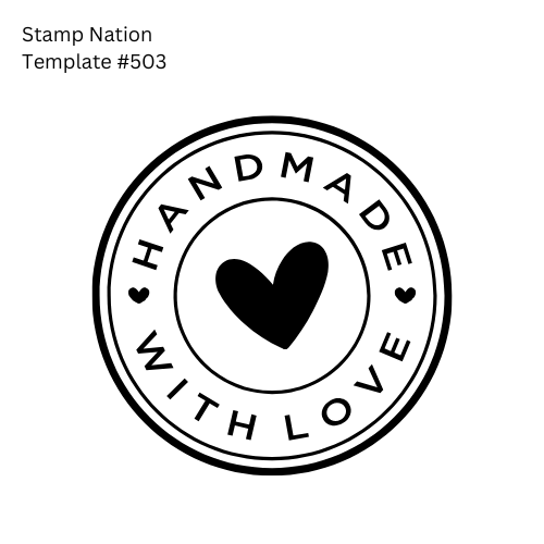 Pre-Designed Rubber Stamp #503 (Handmade with Love) (Paper | Fabric | Canvas | Art Concrete | Cork | Wood)