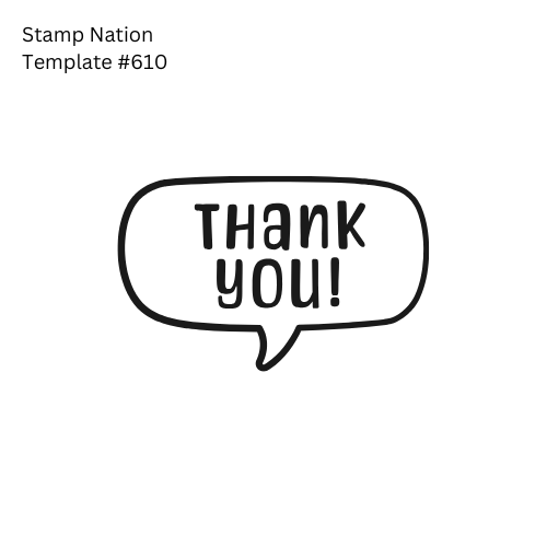 Pre-Designed Rubber Stamp #610 (Thank You) (Paper | Fabric | Canvas | Art Concrete | Cork | Wood)